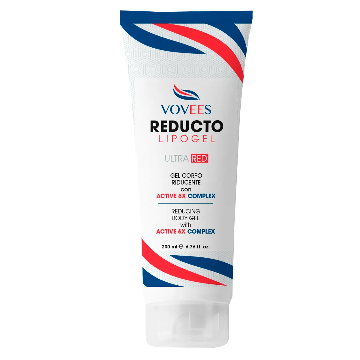 VOVEES LipoGel gel corpo, packshot su sfondo trasparente